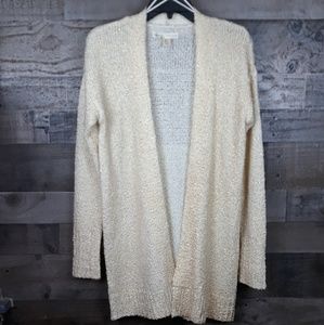 Kaisely Knit Metallic Gold Detail Allover Open Cardigan